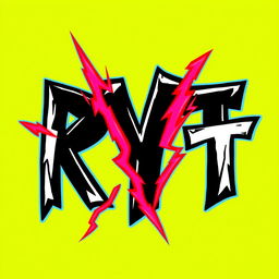 A visually striking logo design featuring the letters 'R Y T' in bold black and white colors