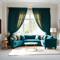 A cozy and stylish drawing room featuring white walls that create a bright and airy atmosphere
