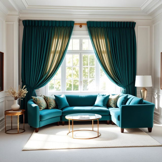 A cozy and stylish drawing room featuring white walls that create a bright and airy atmosphere