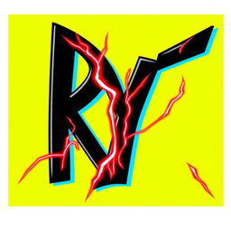 A bold and eye-catching design featuring the letters 'R Y T' prominently displayed in black color