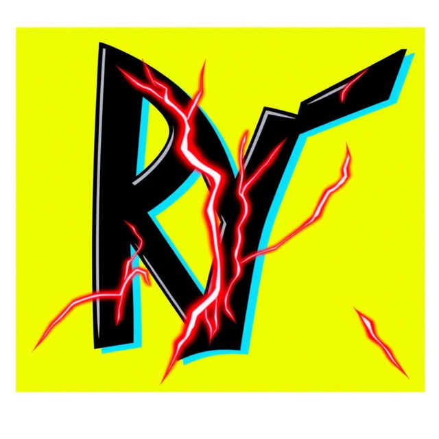 A bold and eye-catching design featuring the letters 'R Y T' prominently displayed in black color