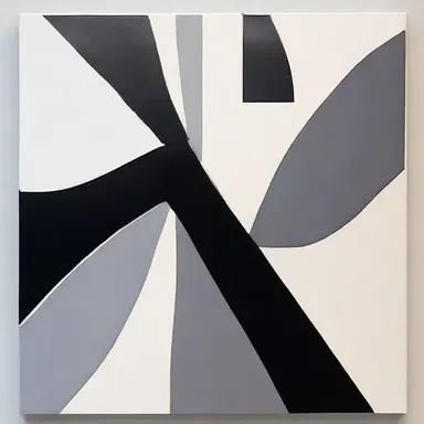 The artist skillfully used achromatic color to evoke a sense of minimalism and simplicity in their abstract painting.