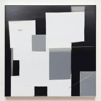 The artist skillfully used achromatic color to evoke a sense of minimalism and simplicity in their abstract painting.