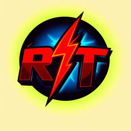 A bold and striking logo design featuring the letters "RYT" in a deep black color with dramatic red lightning accents