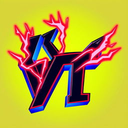 A bold and striking logo design featuring the letters "RYT" in a deep black color with dramatic red lightning accents
