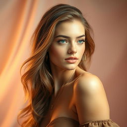 A beautiful young woman with elegance, showcasing feminine beauty in an enchanting pose