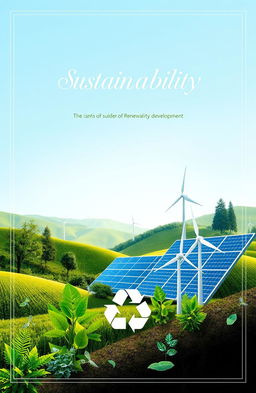 A beautiful and engaging research cover design focused on the theme of sustainability