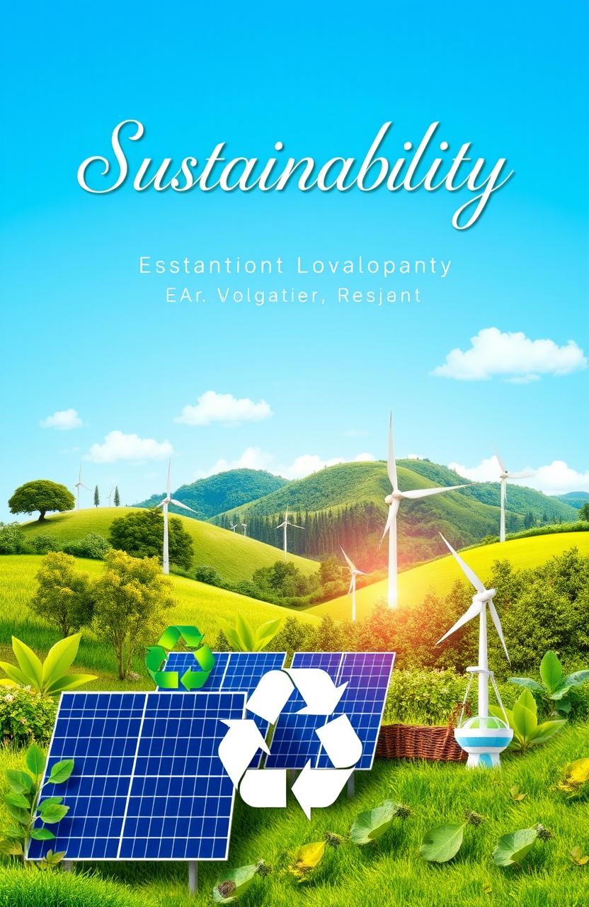 A beautiful and engaging research cover design focused on the theme of sustainability