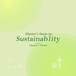 A sophisticated and professional cover design for a Master's thesis on the topic of sustainability