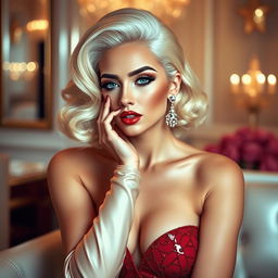 A beautiful woman inspired by the elegance of Lady Gaga, embodying femininity and sensuality