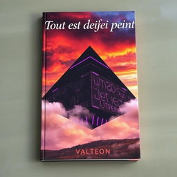 A visually striking book cover that showcases a mesmerizing landscape featuring an autumn sky with vibrant hues of orange, red, and deep purples