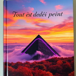 A visually striking book cover that showcases a mesmerizing landscape featuring an autumn sky with vibrant hues of orange, red, and deep purples