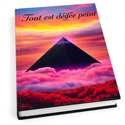 A visually striking book cover that showcases a mesmerizing landscape featuring an autumn sky with vibrant hues of orange, red, and deep purples