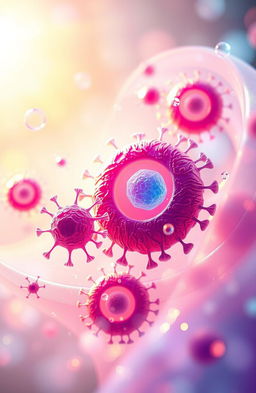 An artistically rendered visualization of immunology concepts using the theme of a soft whisper