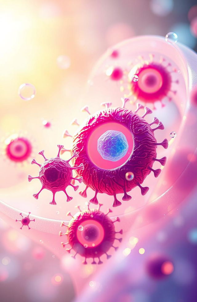 An artistically rendered visualization of immunology concepts using the theme of a soft whisper