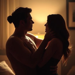 An intimate and passionate moment between two consenting adults, exploring closeness and desire