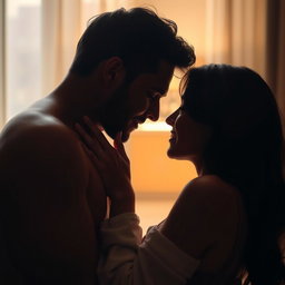 An intimate and passionate moment between two consenting adults, exploring closeness and desire