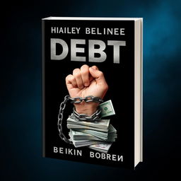 A striking book cover featuring a person's hand being restrained by heavy chains that are tightening around stacks of English banknotes, symbolizing how debt and financial struggles imprison the individual
