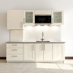 A kitchen cabinet, 2 meters long and 3 meters high, designed with 4 floors