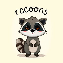 A cute raccoon animated character, designed as if painted on a glass, with a whimsical and playful expression