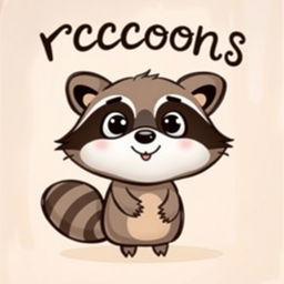 A cute raccoon animated character, designed as if painted on a glass, with a whimsical and playful expression