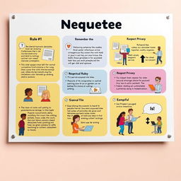 A visually appealing and informative poster about Netiquette rules