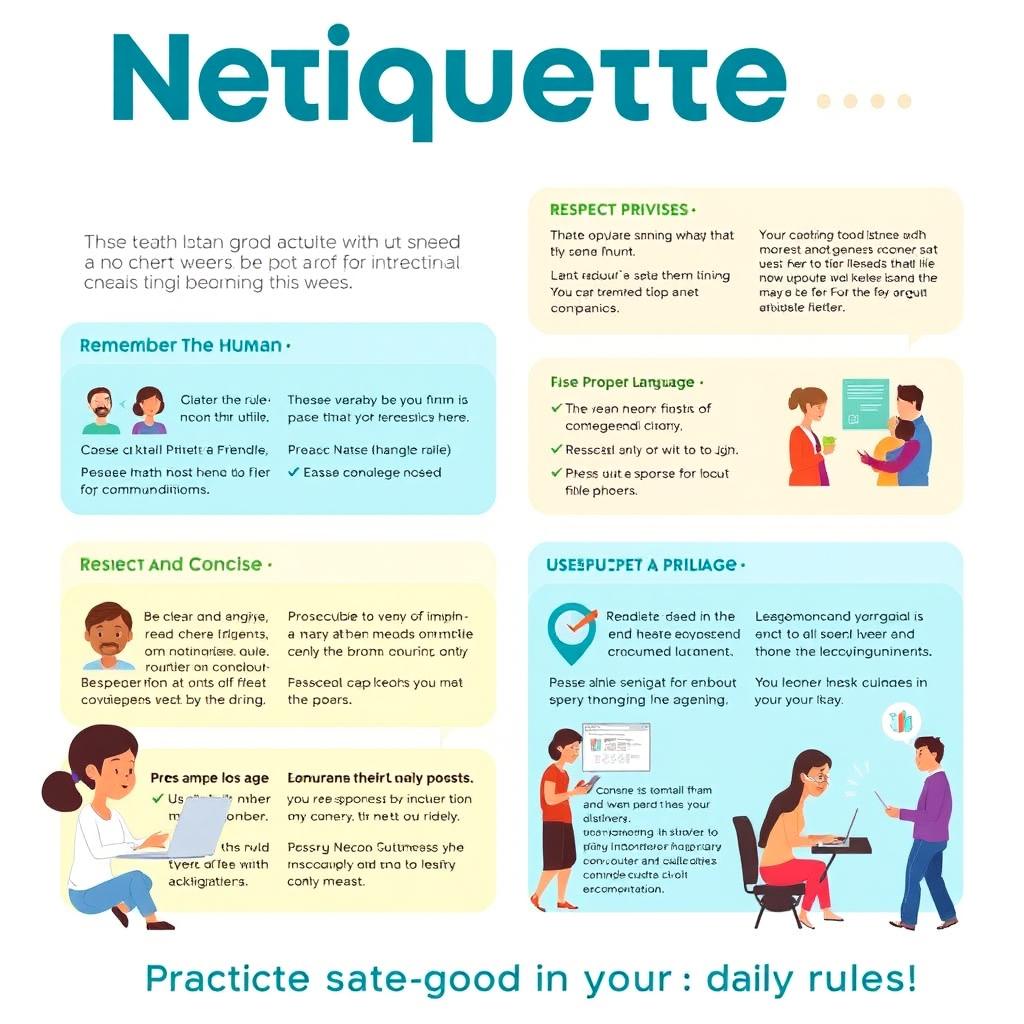 A visually appealing and informative poster about Netiquette rules