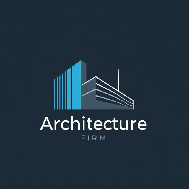 A modern and sleek logo design for an architecture firm, featuring elegant lines and geometric shapes