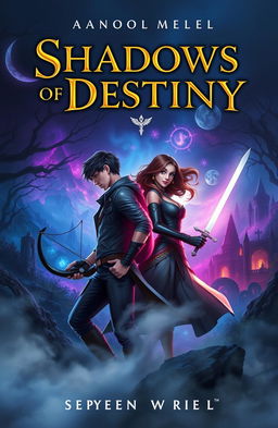 Cover design for 'Shadows of Destiny', featuring the title prominently displayed at the top in a bold, mystical font