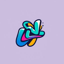 A unique and vibrant clothing logo featuring bold, abstract shapes and a dynamic color palette