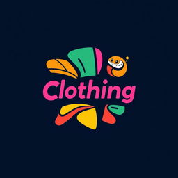 A unique and vibrant clothing logo featuring bold, abstract shapes and a dynamic color palette