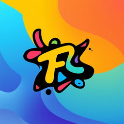 A unique and vibrant clothing logo featuring bold, abstract shapes and a dynamic color palette