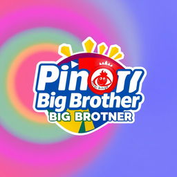 A vibrant and colorful logo design for a reality TV show inspired by the popular concept of a big brother house competition