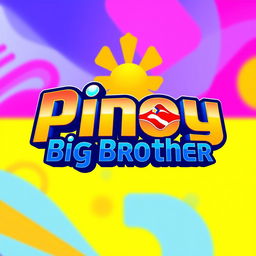 A vibrant and colorful logo design for a reality TV show inspired by the popular concept of a big brother house competition