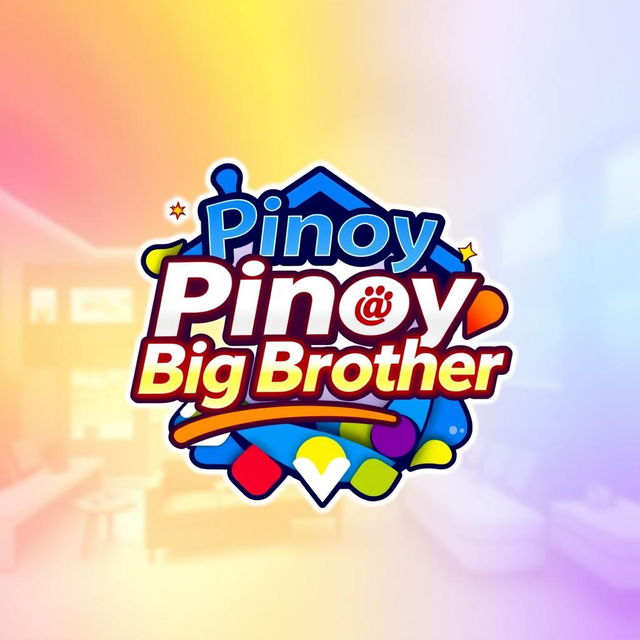 A vibrant and colorful logo design for a reality TV show inspired by the popular concept of a big brother house competition