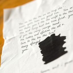 A close-up of a photo featuring a piece of paper with visible text