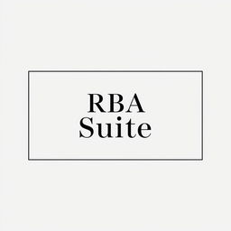 An elegant digital representation of the text 'RBA Suite' in a modern, stylish font, centered within a sleek rectangular space
