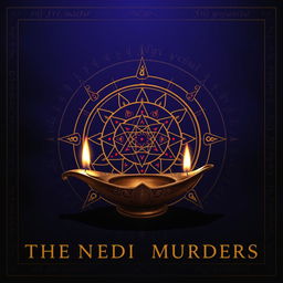 A mesmerizing book cover design for the thriller novel titled "The Nine Vedic Murders"