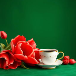 A stunning wallpaper design featuring a rich emerald background