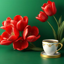A stunning wallpaper design featuring a rich emerald background