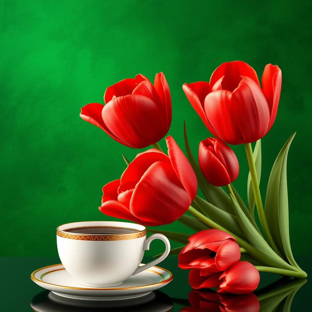 A stunning wallpaper design featuring a rich emerald background