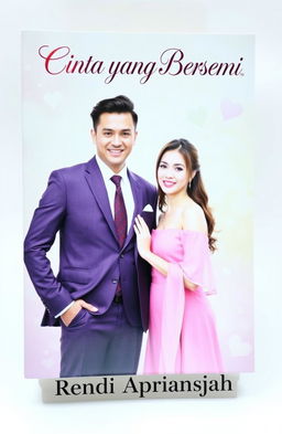 A book cover featuring a dashing gentleman in a sharp suit with a tie, standing confidently next to an elegant and beautiful woman