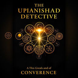 A dramatic and symbolic book cover design for 'The Upanishad Detective'