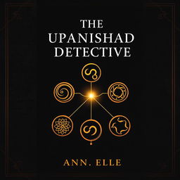 A dramatic and symbolic book cover design for 'The Upanishad Detective'