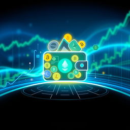 A vibrant and modern profile photo reflecting the themes of cryptocurrency and trading