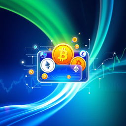 A vibrant and modern profile photo reflecting the themes of cryptocurrency and trading
