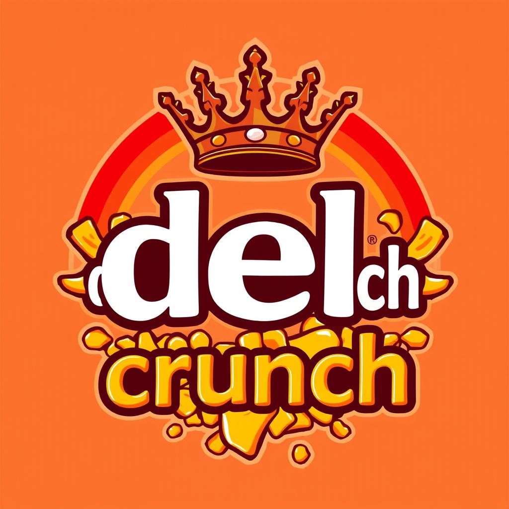 A logo design featuring the brand name 'del crunch'