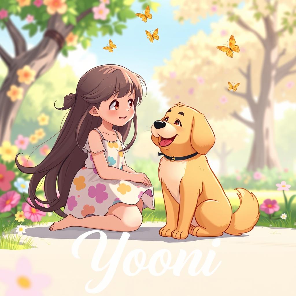 Whimsical Summer Vibes: Animated Girl in Dreamy Dress