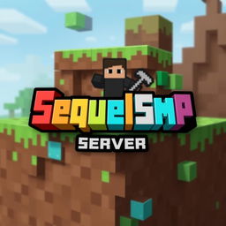 A logo design for a Minecraft-themed server named 'SequelSMP'