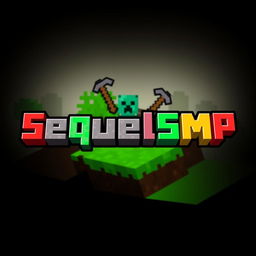 A logo design for a Minecraft-themed server named 'SequelSMP'